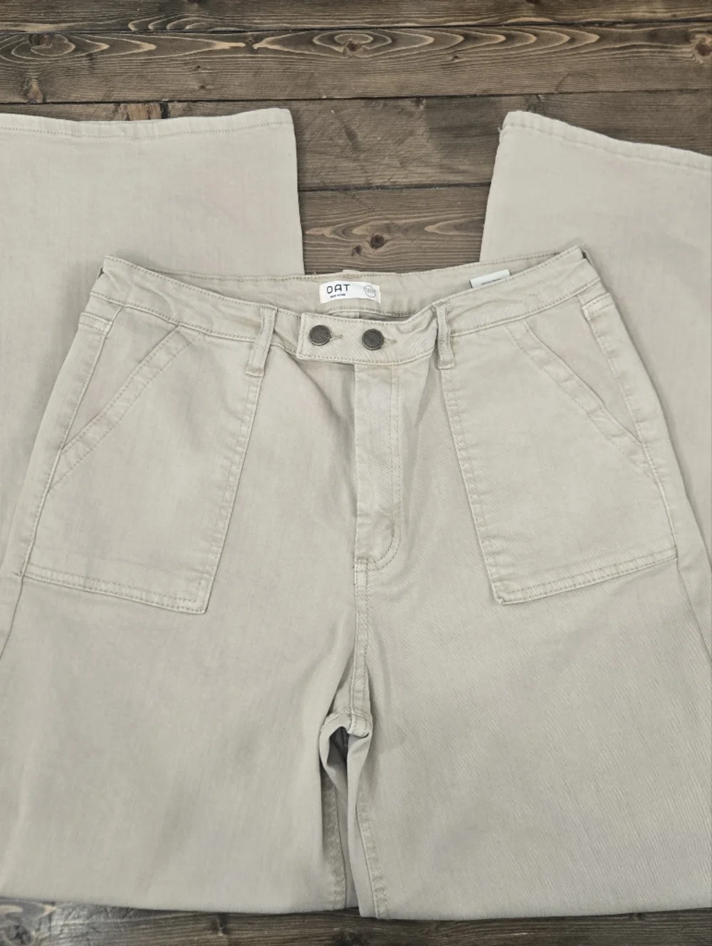 Womens Oat New York Wide-Leg Utility Trousers in Color Beige Size 12